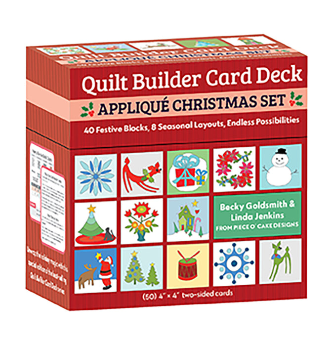 Quilt Builder Card Deck Appliqué Christmas Set 40 Festive Blocks, 8 Seasonal Layouts, Endless Possibilities - sp