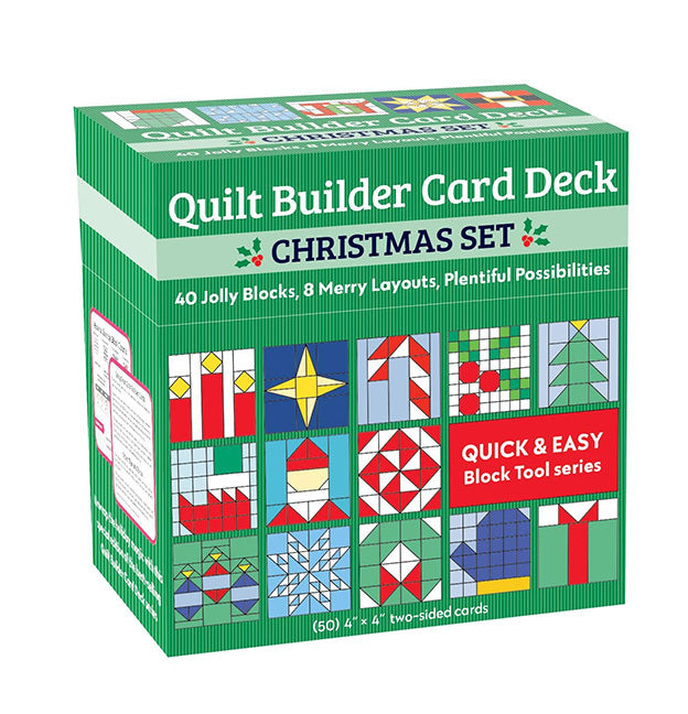 Quilt Builder Card Deck Christmas Set 40 Jolly Blocks, 8 Merry Layouts, Plentiful Possibilities - sp