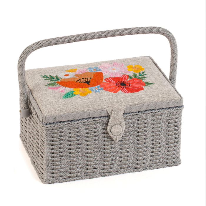 Hobby gift Sewing Box Medium Embroidered Wildflowers MRME\614