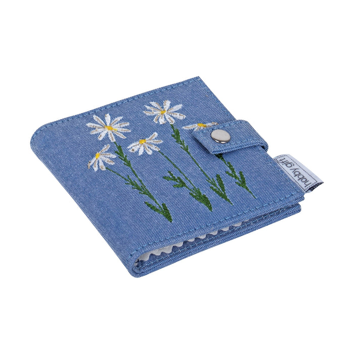 Hobby Gift Needle Case & Scissors Embroidered Denim Daisies NCLE\649