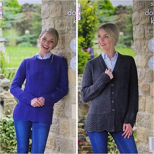 Knitting Pattern Cardigan & Sweater in King Cole Majestic DK 5365