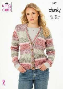 Knitting Pattern Cardigan & Slipover in King Cole Hedgerow Chunky 6401