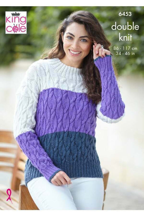 Knitting Pattern Sweater & Top in King Cole Eternity DK 6453