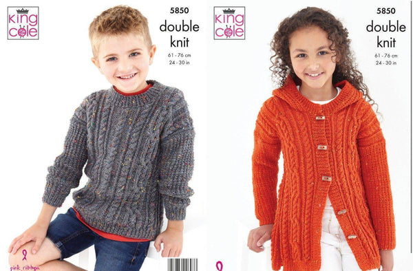 Knitting Pattern Children’s Sweaters King Cole Big Value Tweed DK - 5850