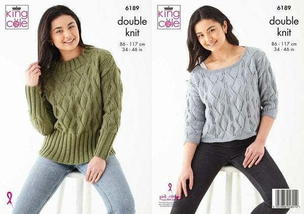 Knitting Pattern Ladies Sweaters King Cole Cherished DK 6189
