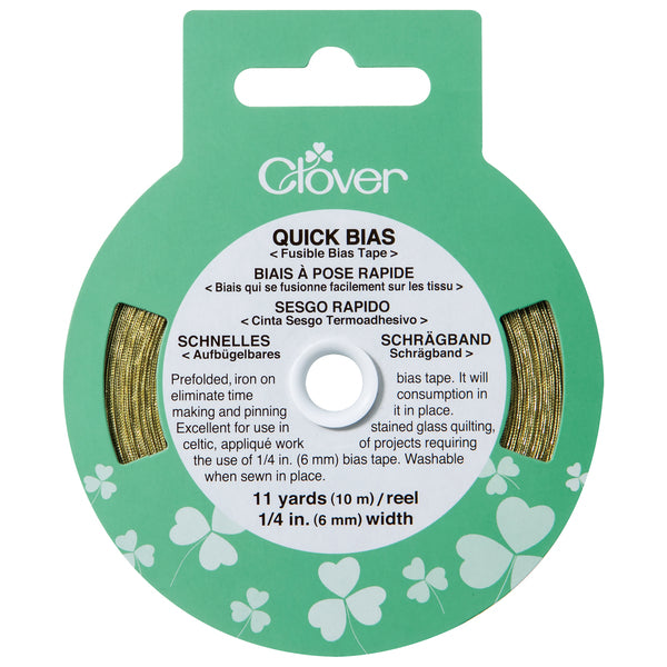 Clover Quick Bias Fusible Bias Tape 6mm x 10m Gold - CL700/GOLD