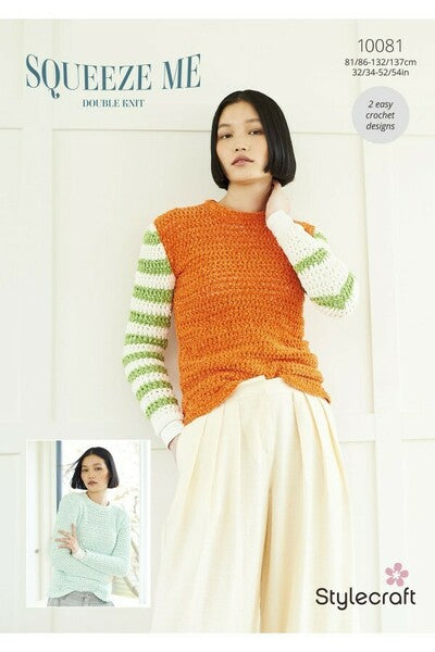 Crochet Pattern Ladies Sweaters Stylecraft Squeeze Me DK - 10081