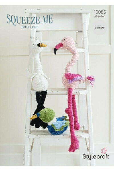 Crochet Pattern Crochet Flamingo, Swan & Duck Stylecraft Squeeze Me - 10086