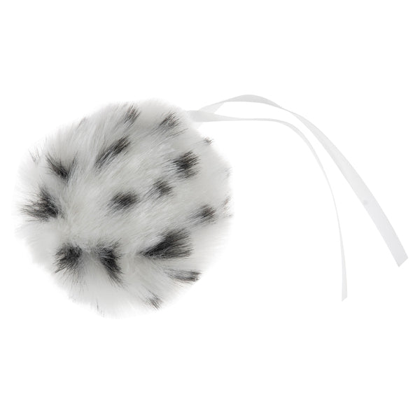 Trimits Faux Fur Pom Pom 11cm Spot White - TTPOM12/WSPT