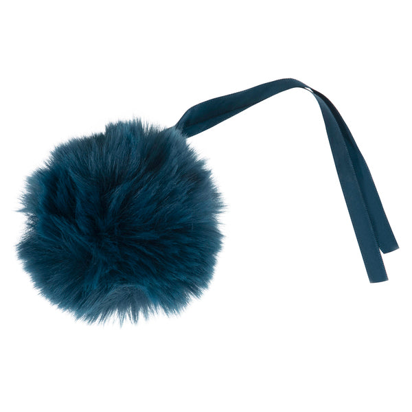 Trimits Faux Fur Pom Pom 11cm Teal - TTPom12/TEAL