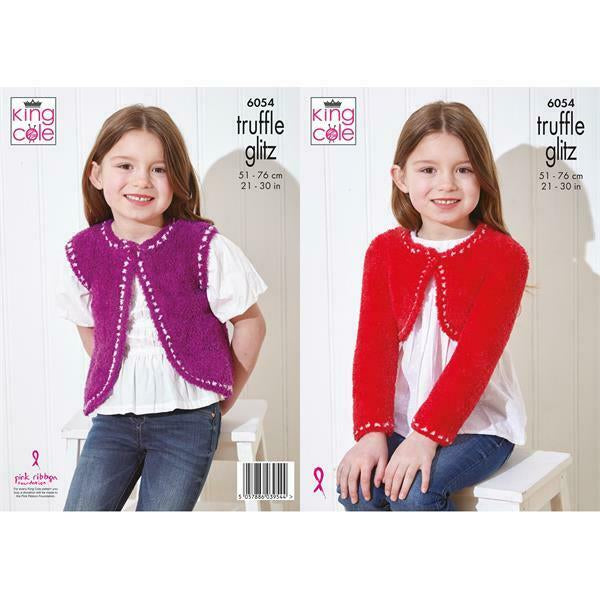 Knitting Pattern Waistcoat & Bolero King Cole Truffle Glitz DK - 6054