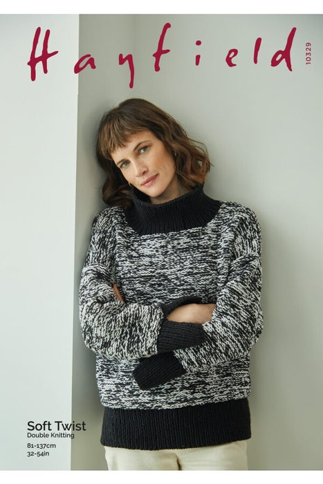 Knitting Pattern Sweater in Hayfield Soft Twist DK 10329 *
