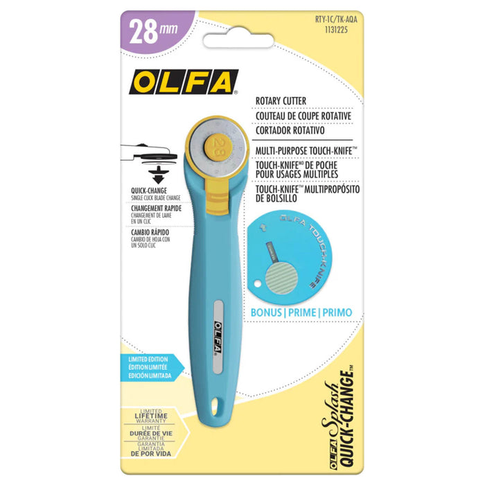 Olfa Splash Quick Change Rotary Cutter 28mm & Touch-Knife Limited Edition RTY-1C/TK-AQA 1131225