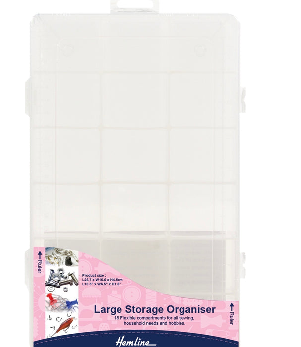 Hemline Large Storage Organiser Plastic 26.7 x 16.6 x 4.5cm M3004.L