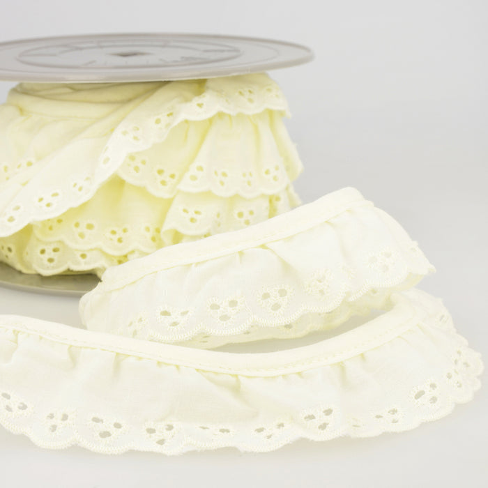 Stephanoise Trim Lace Broiderie Anglaise 34mm S05270B000 - Various Shades