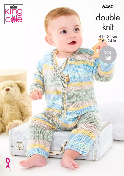 Knitting Pattern Cardigan & Trousers 0 - 5 years in King Cole Fjord Baby DK 6460