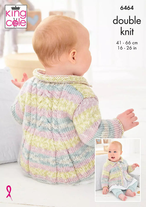 Knitting Pattern Coats 0 - 6 years in King Cole Fjord Baby DK 6464