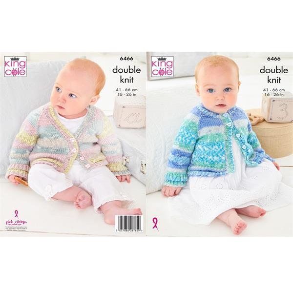 Knitting Pattern Cardigans 0 - 6 years in King Cole Fjord Baby DK 6466