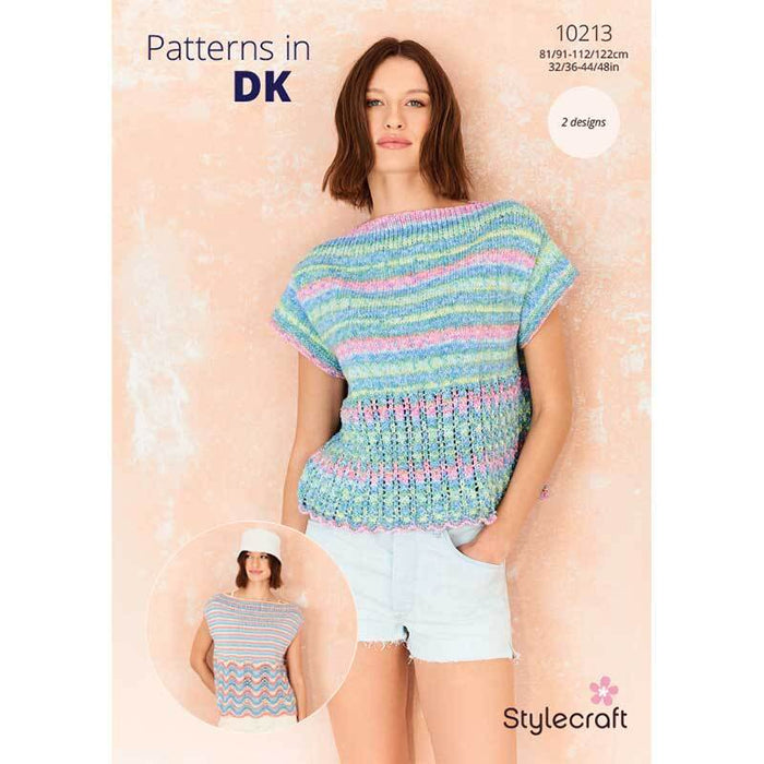 Knitting Pattern Tops in Stylecraft Colour Burst DK 10213