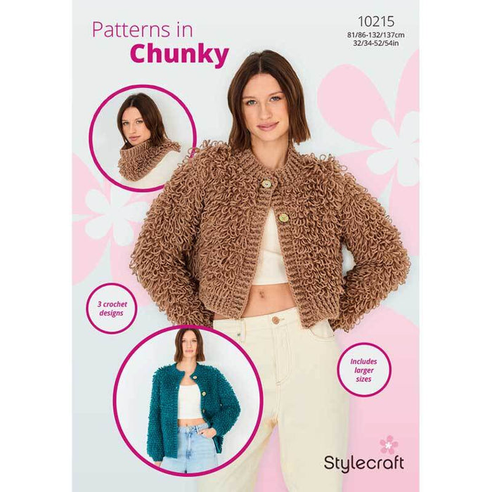 Crochet Pattern Louie Cardigans & Snood on Stylecraft Special Chunky 10215