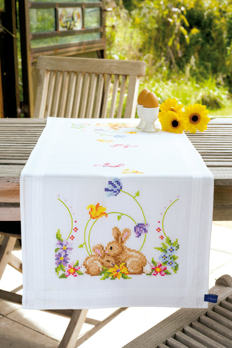 Vervaco Embroidery Kit Table Runner Rabbits PN-0146336