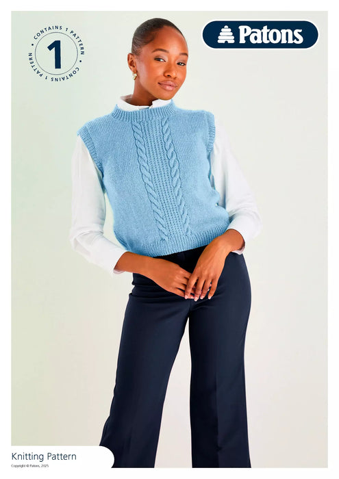 Knitting Pattern Sweater Vest in Patons Fab DK APP10003/E