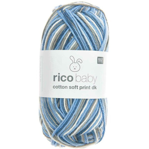 Rico Baby Cotton Soft Print DK Baby Yarn 50g - Blue-Teal 033