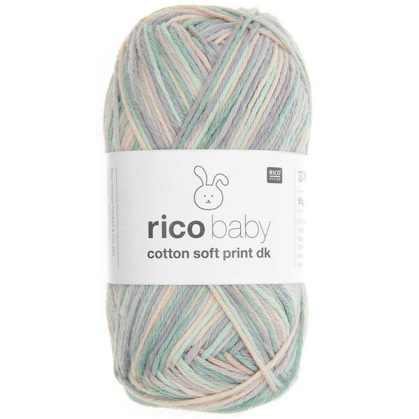 Rico Baby Cotton Soft Print DK Baby Yarn 50g - Mauve-Aqua 034