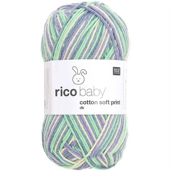 Rico Baby Cotton Soft Print DK Baby Yarn 50g - Violet-Green 031