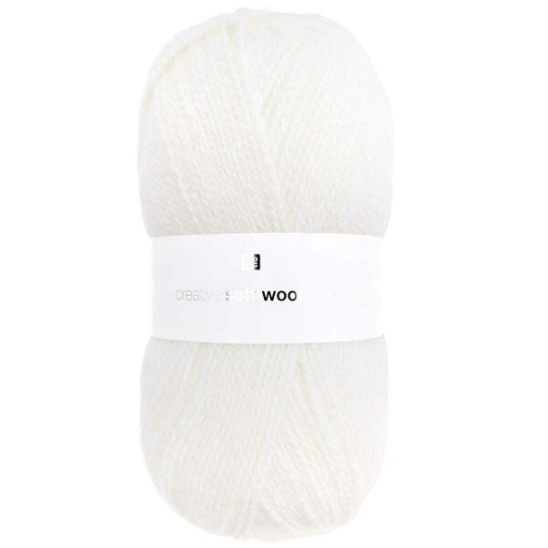 Rico Creative Soft Wool Aran Yarn 100g - Cream 001