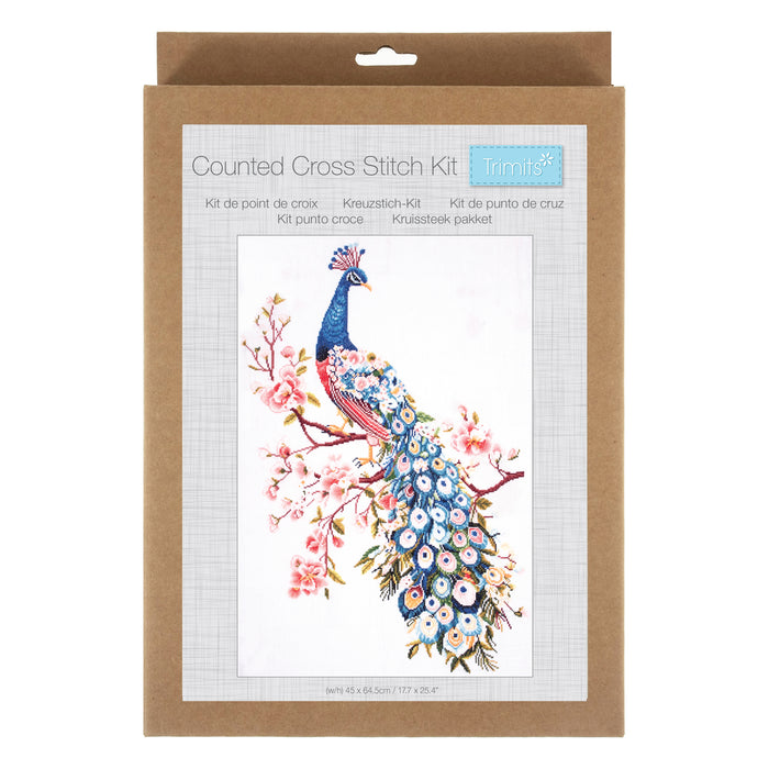 Trimits Counted Cross Stitch Kit Peacock GCS245