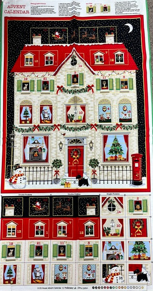 House Advent Calendar Christmas Panel Makower - 2133