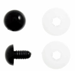 Toy Eyes 15mm Solid Black 2 Pairs SBE15