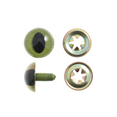 Toy Eyes 15mm Cat Green 2 Pairs CE15.GRN