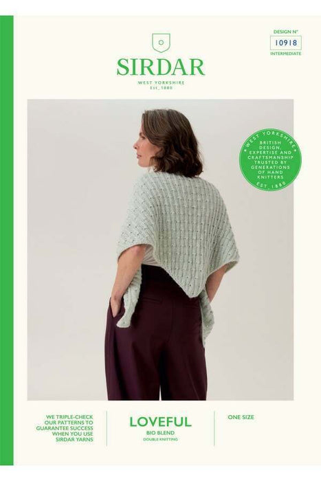 Knitting Pattern Climbing Ivy Lace Shawl in Sirdar Loveful Bio Blend DK 10918