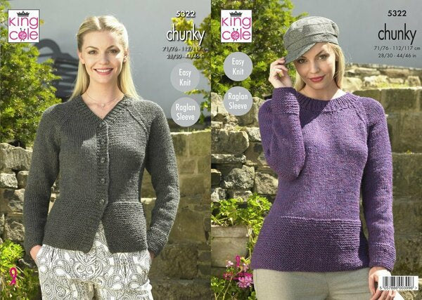 Knitting Pattern Cardigan & Sweater King Cole Big Value Chunky 5322