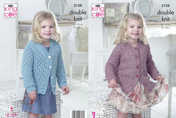 Knitting Pattern V & Round Neck Cardigan Knitted In Cottonsoft DK 5128