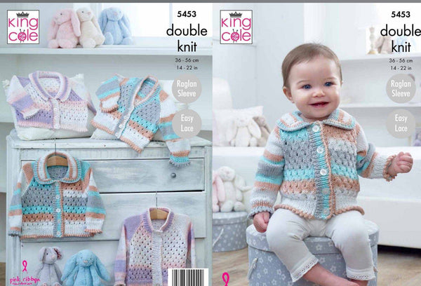 Knitting Pattern Cardigans Knitted In King Cole Cottonsoft Baby Crush DK 5453