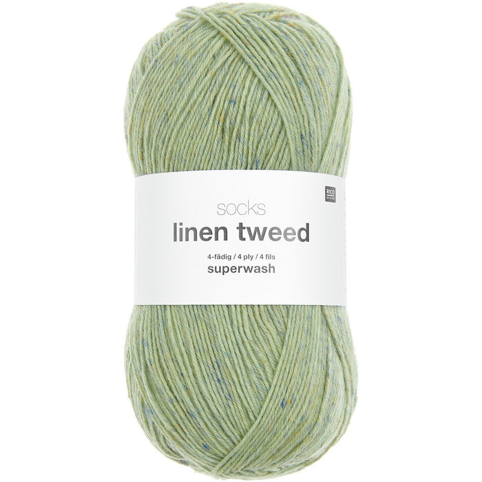 Rico Design Socks Linen Tweed 4 Ply Yarn 100g - Various Shades