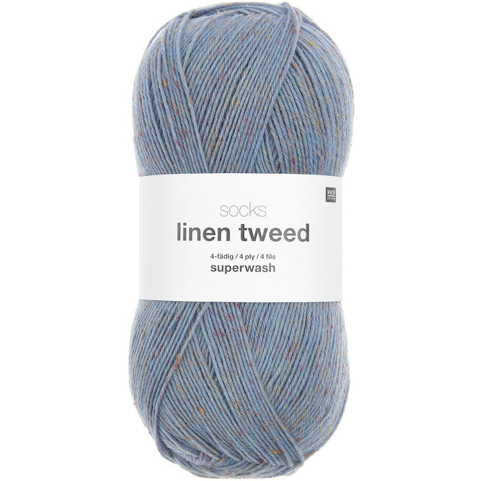 Rico Design Socks Linen Tweed 4 Ply Yarn 100g - Various Shades