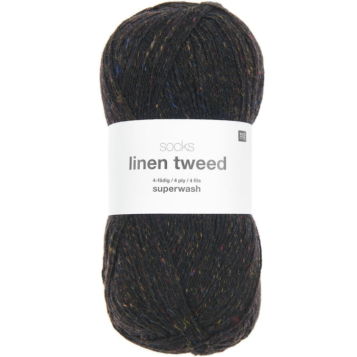 Rico Design Socks Linen Tweed 4 Ply Yarn 100g - Various Shades