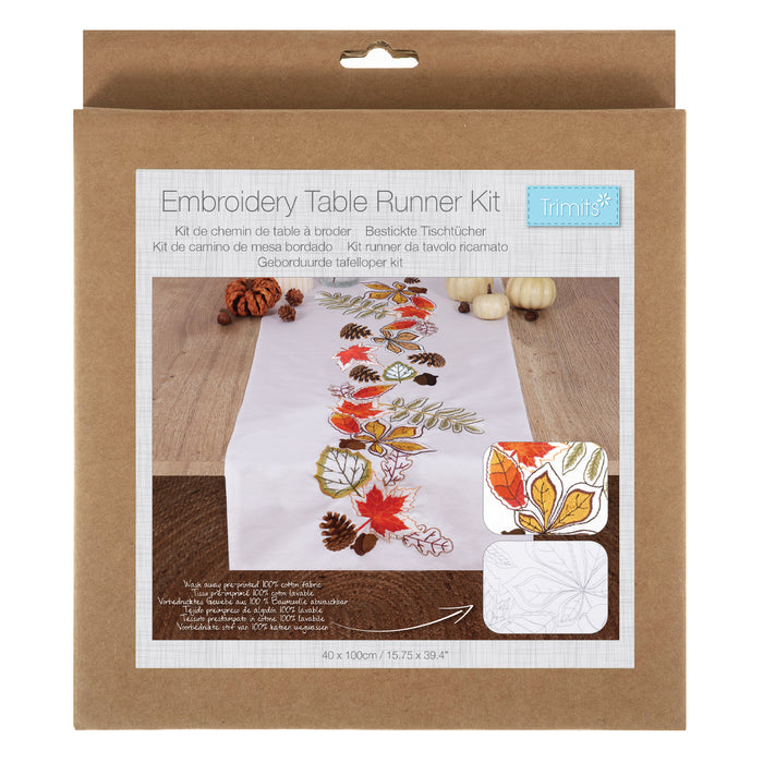 Trimits Embroidery Kit Table Runner Autumn Leaves TTR008