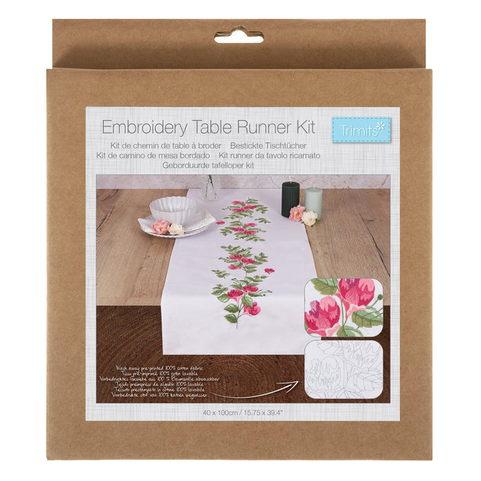 Trimits Embroidery Kit Table Runner Floral Berries TTR009