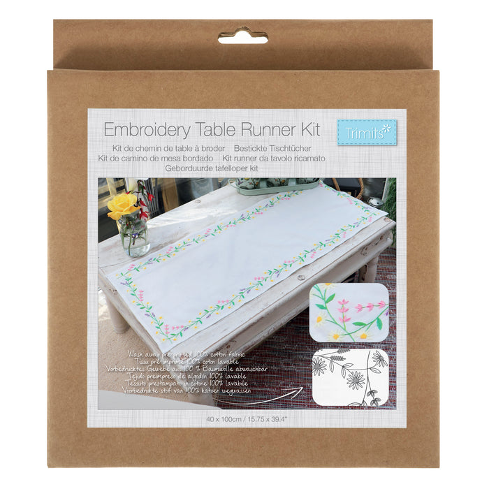 Trimits Embroidery Kit Table Runner Daisy Chain TTR001