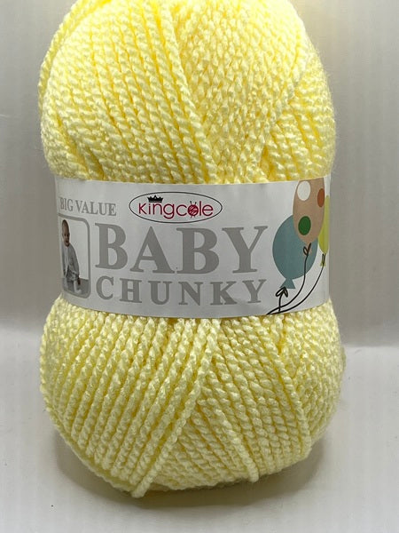 King Cole Big Value Baby Chunky Baby Yarn 100g - Lemon 2513