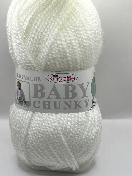 King Cole Big Value Baby Chunky Baby Yarn 100g - White 2510