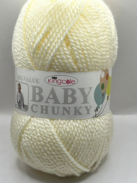 King Cole Big Value Baby Chunky Baby Yarn 100g - Cream 2511