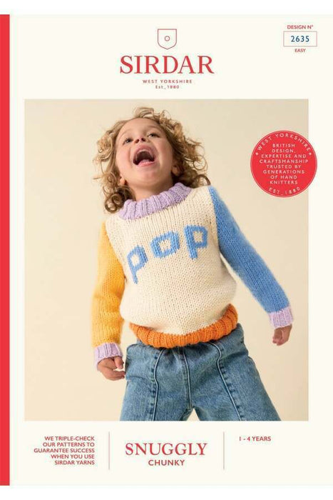 Knitting Pattern Sweater Little Pop in Sirdar Snuggly Chunky 2635