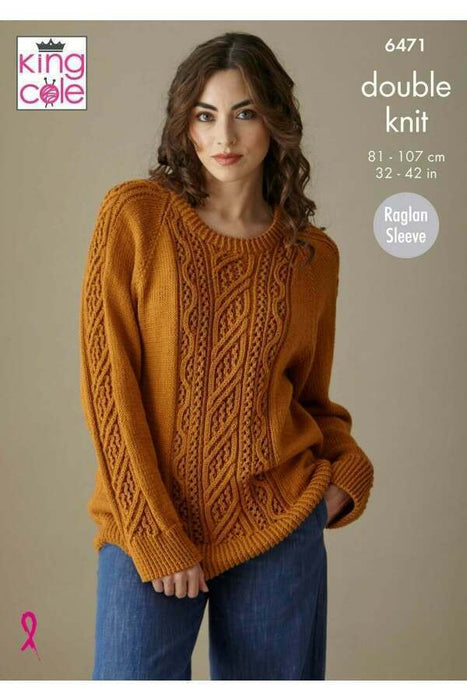 Knitting Pattern Ladies Sweater & Top in Cottonsoft DK 6471