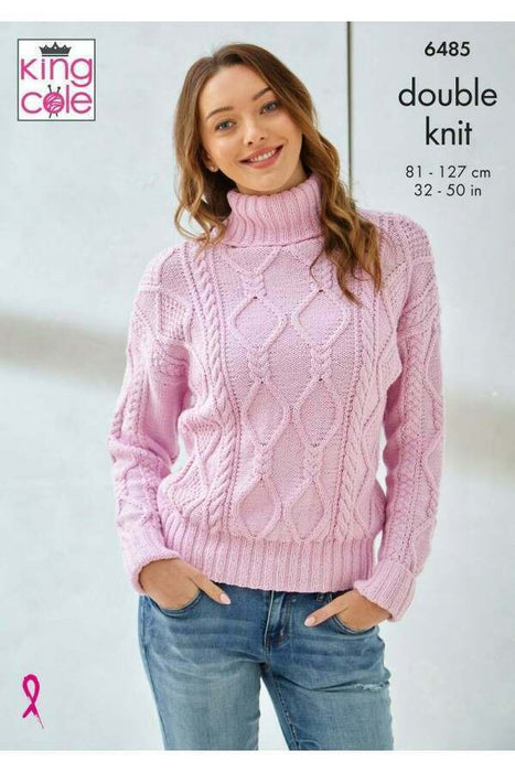 Knitting Pattern Sweater & Slipover in King Cole Cottonsoft DK 6485
